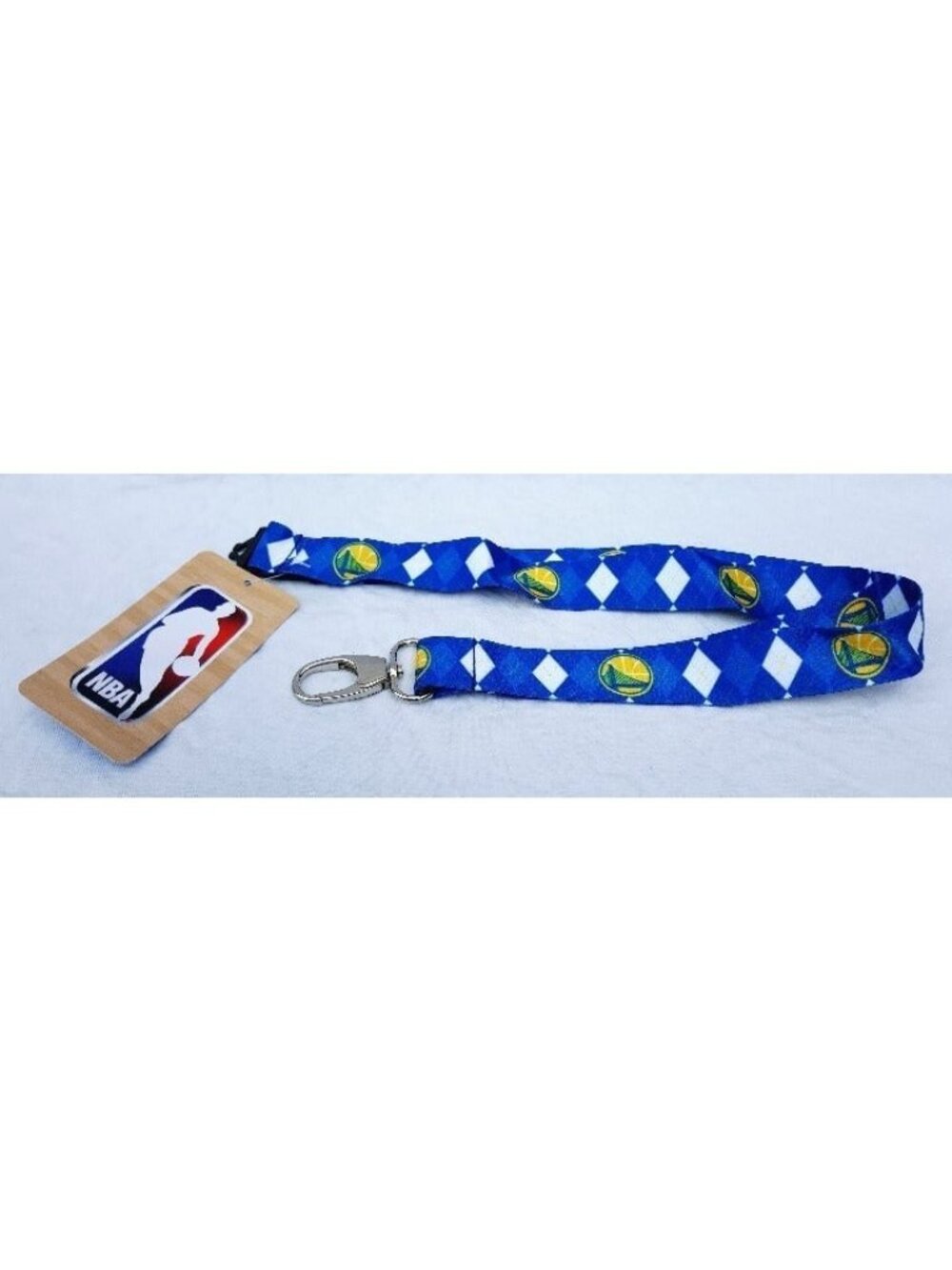 GOLDEN STATE WARRIORS ARGYLE LANYARD KEYCHAIN DOUBLE SIDED NEW NBA